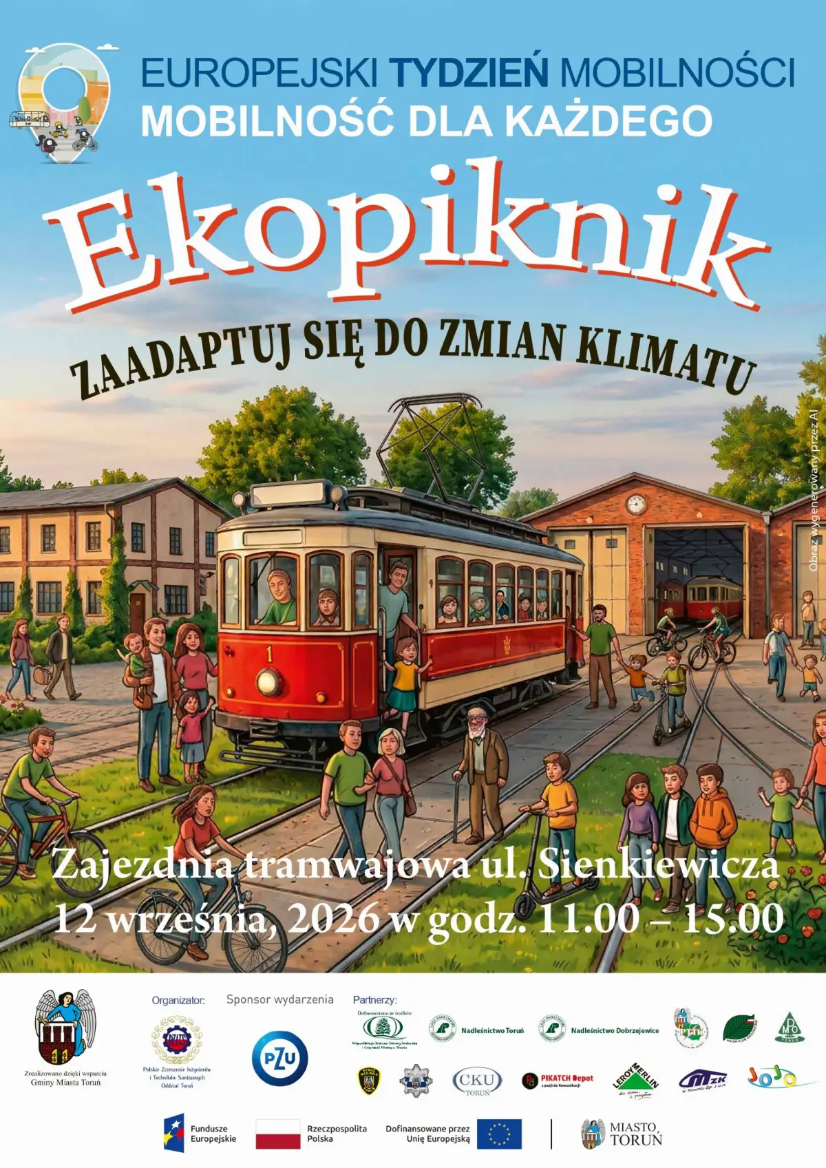 Ekopiknik 'Zaadaptuj się do zmian klimatu' w zajezdni tramwajowej w Toruniu