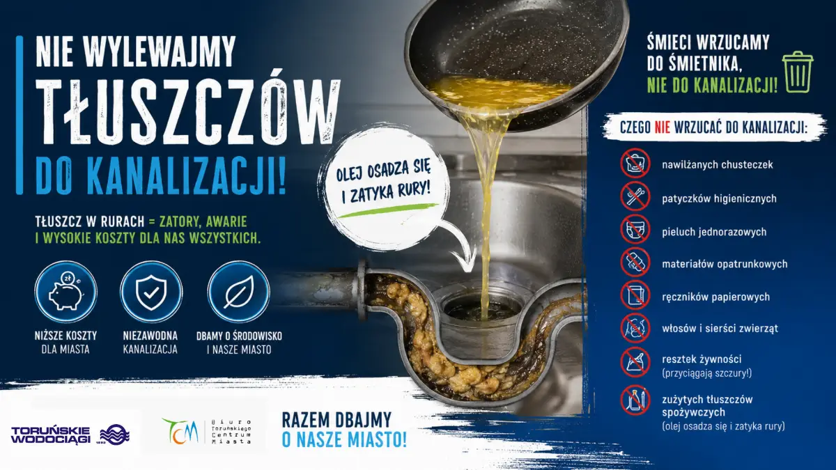 Kampania edukacyjna o prawidłowym użytkowaniu kanalizacji w Toruniu