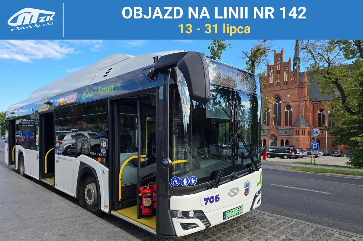 Zmiana trasy przejazdu linii nr 142 w Papowie Toruńskim