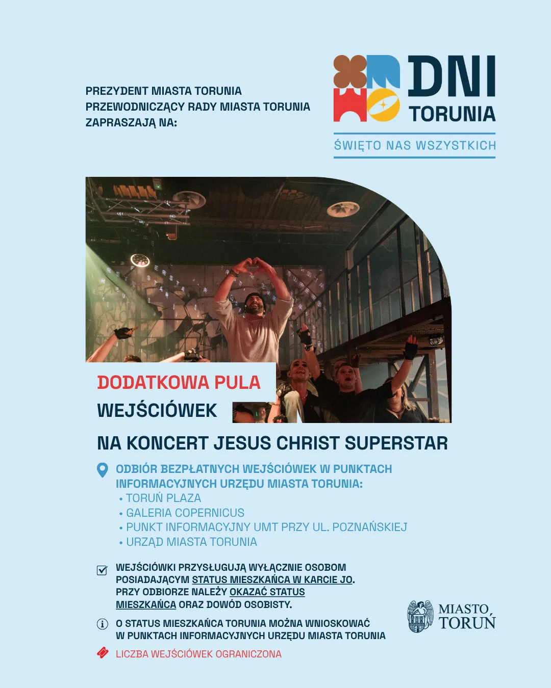Dodatkowe wejściówki na koncert „Jesus Christ Superstar” w Toruniu