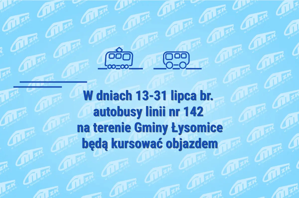 Objazd autobusów linii 142 w związku z modernizacją ul. Kościelnej w Papowie Toruńskim