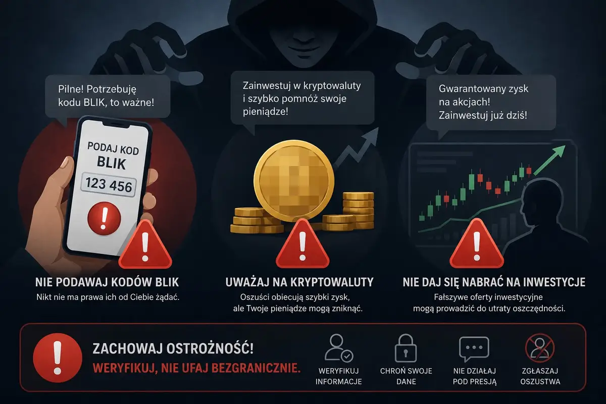 Ostrzeżenie policji przed oszustwami internetowymi