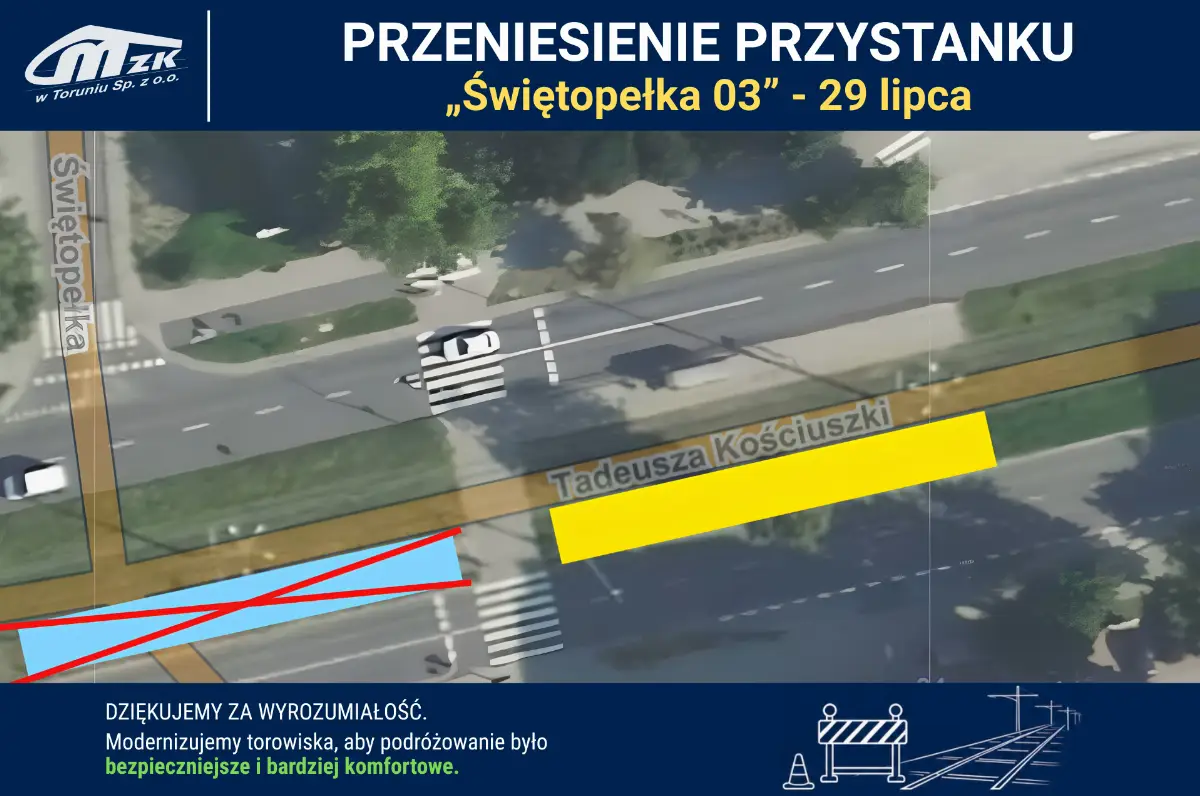 Zmiana lokalizacji przystanku tramwajowego Świętopełka 03