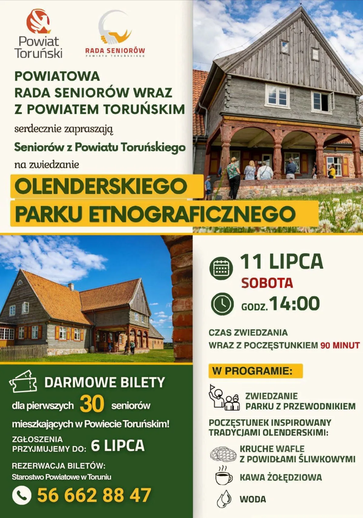 Seniorzy z powiatu toruńskiego zaproszeni na zwiedzanie Olenderskiego Parku Etnograficznego