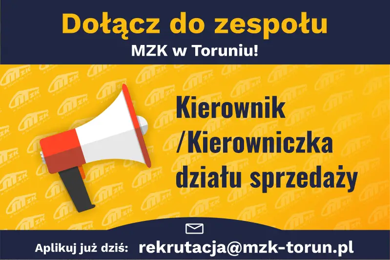 Nabór na stanowisko kierownika działu sprzedaży w MZK Toruń