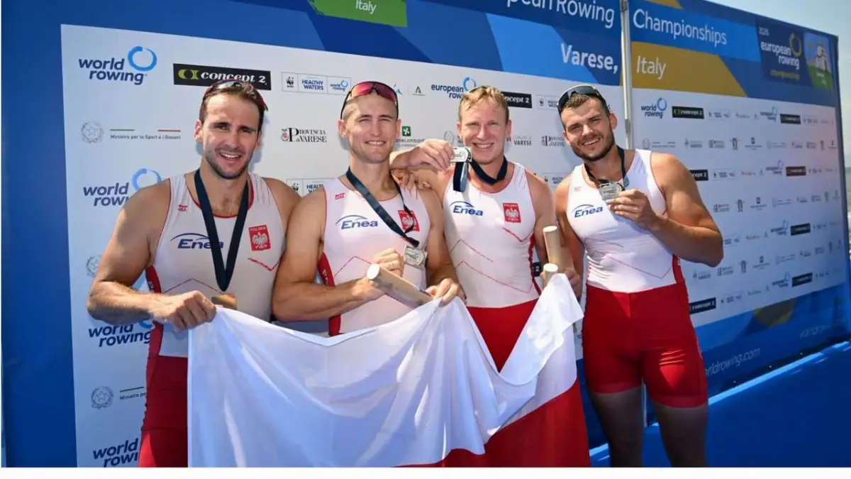 Mirosław Ziętarski zdobywa srebrny medal Mistrzostw Europy w wioślarstwie w Varese