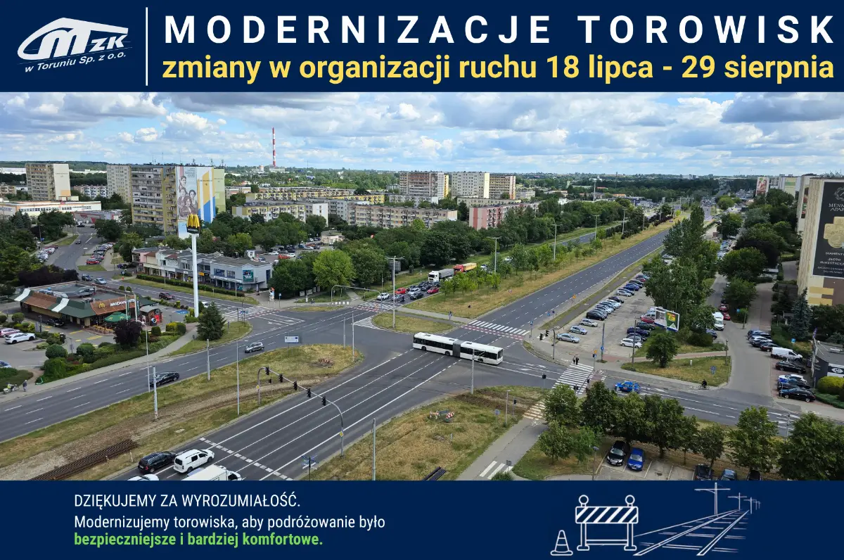 Zmiany w organizacji ruchu na ul. Szosa Lubicka od 18 lipca