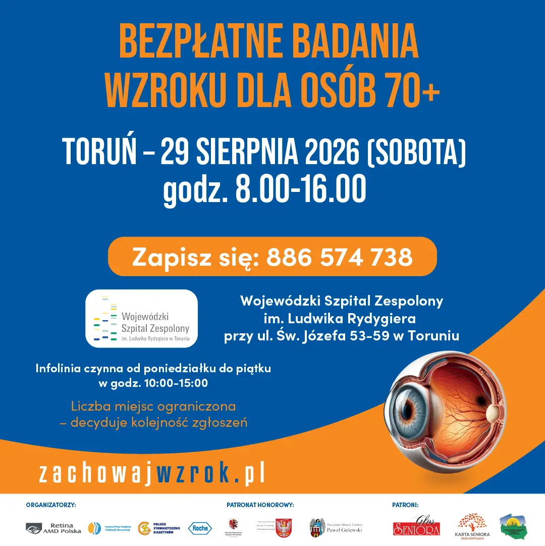 Bezpłatne badania wzroku dla seniorów w Toruniu