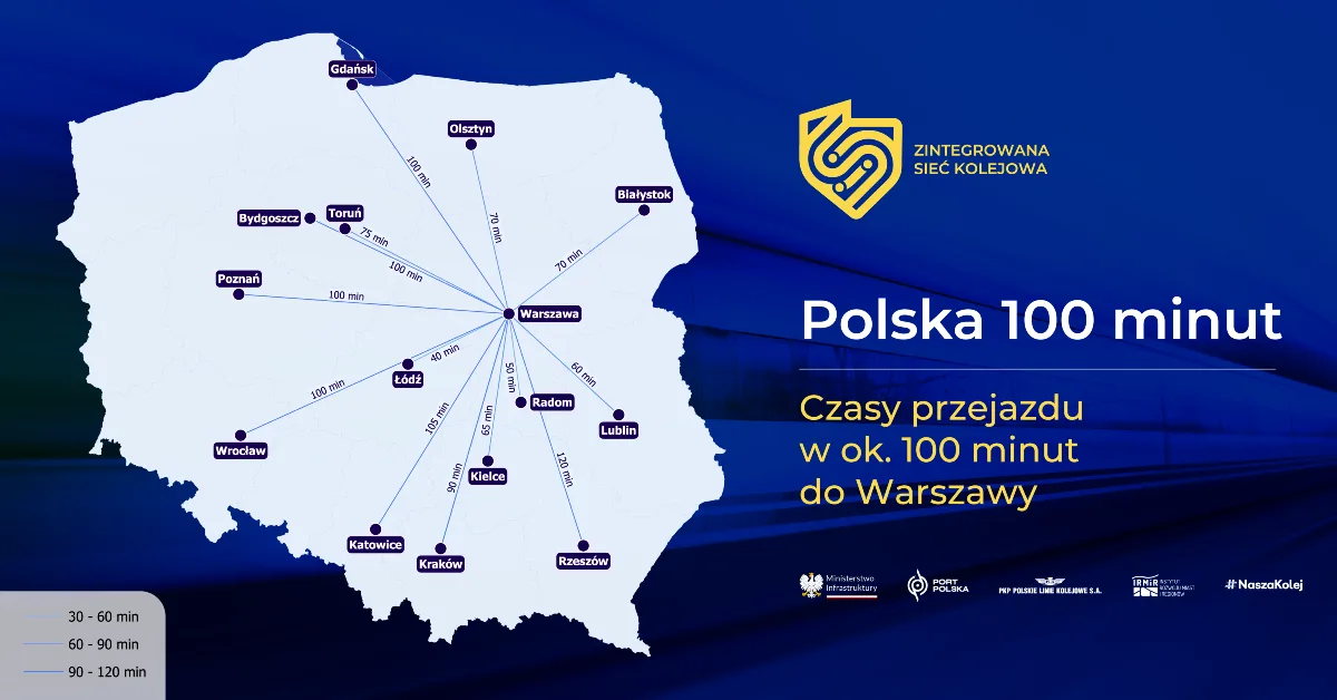 Szybsze połączenie Torunia z Warszawą w ramach Zintegrowanej Sieci Kolejowej