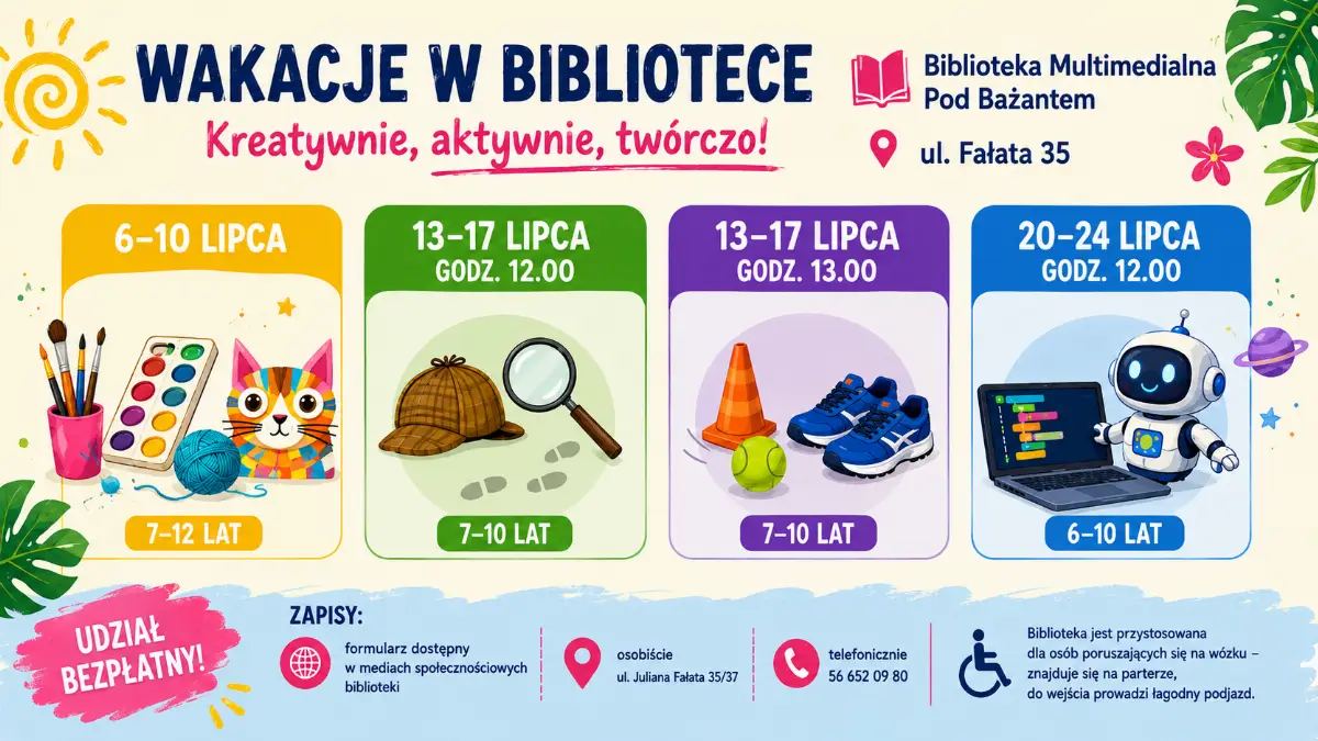 Kreatywne wakacje w Bibliotece Multimedialnej Pod Bażantem