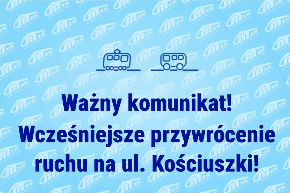 Ruch na północnej jezdni ul. Kościuszki przywrócony już w niedzielę