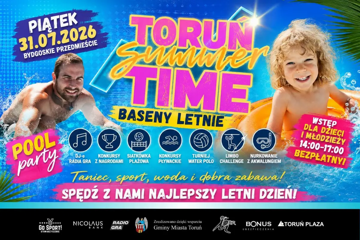 Wydarzenie Toruń Summer Time znowu na letnich basenach